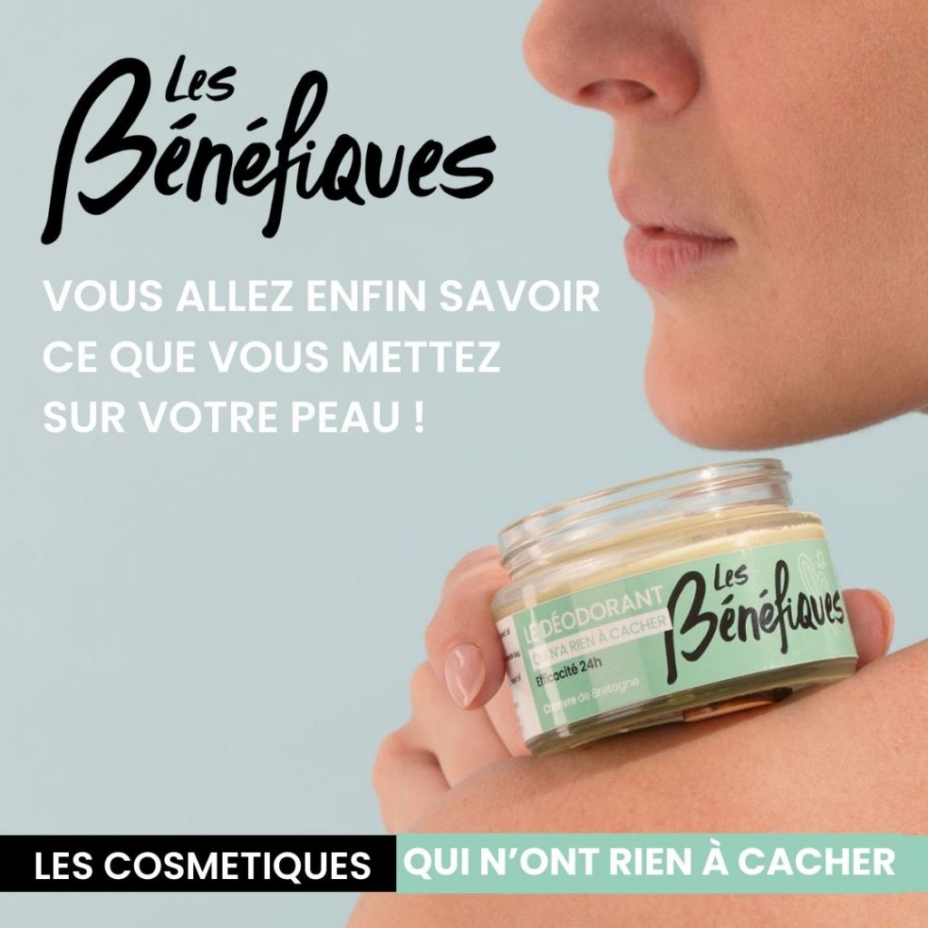 Les Bénéfiques est la 1ère marque de cosmétique 100% transparente qui va jusqu’à donner la composition de ses produits au gramme près directement sur ses emballages.